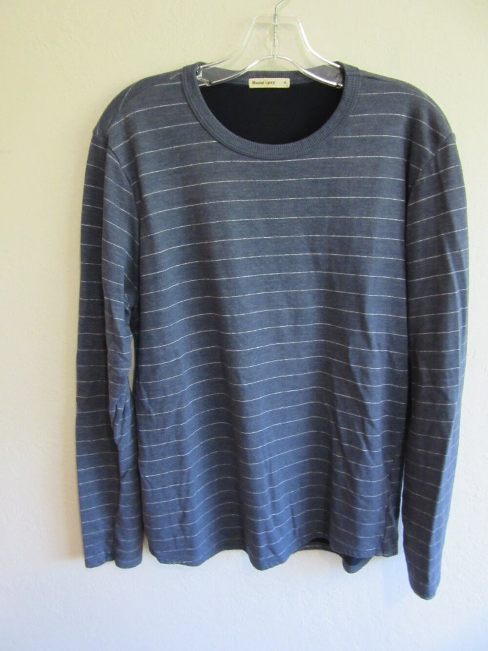 Marine Layer Blue Stripe Pullover M Long Sleeve Shirt